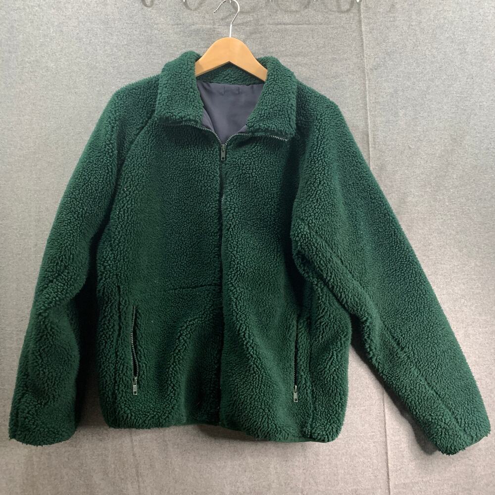 J.Galt Teddy Jacket Womens Medium Green Full Zip